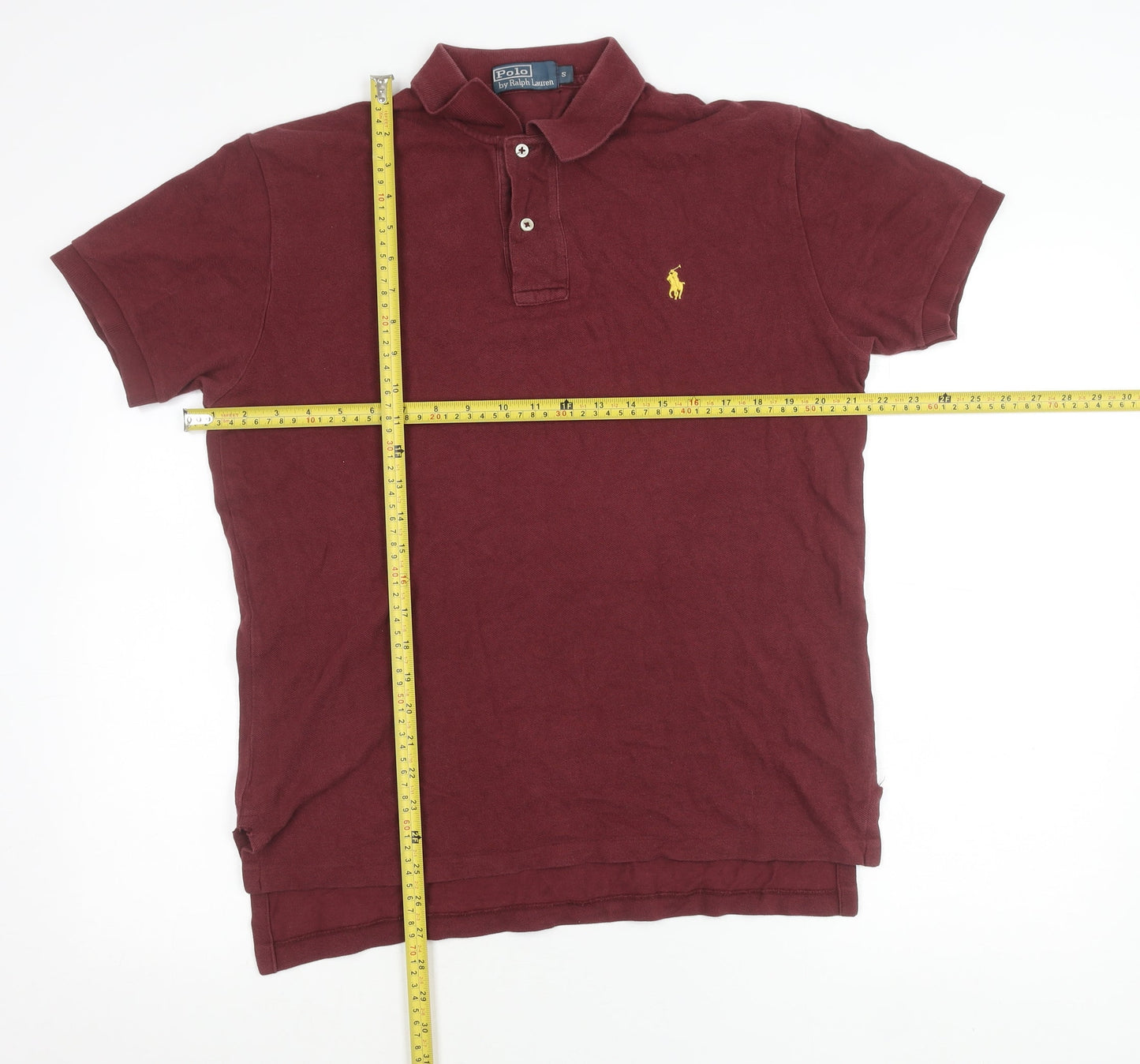 Ralph Lauren Men's Red Cotton Polo Shirt Size S Short Sleeve Classic