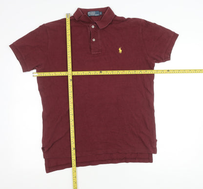 Ralph Lauren Men's Red Cotton Polo Shirt Size S Short Sleeve Classic