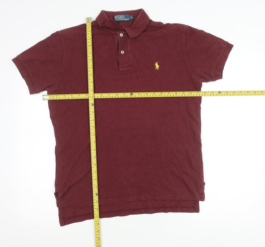 Ralph Lauren Men's Red Cotton Polo Shirt Size S Short Sleeve Classic