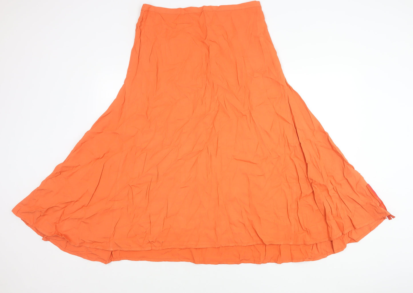 COS Womens Orange Long A-Line Viscose Skirt Size 14