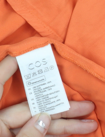 COS Womens Orange Long A-Line Viscose Skirt Size 14