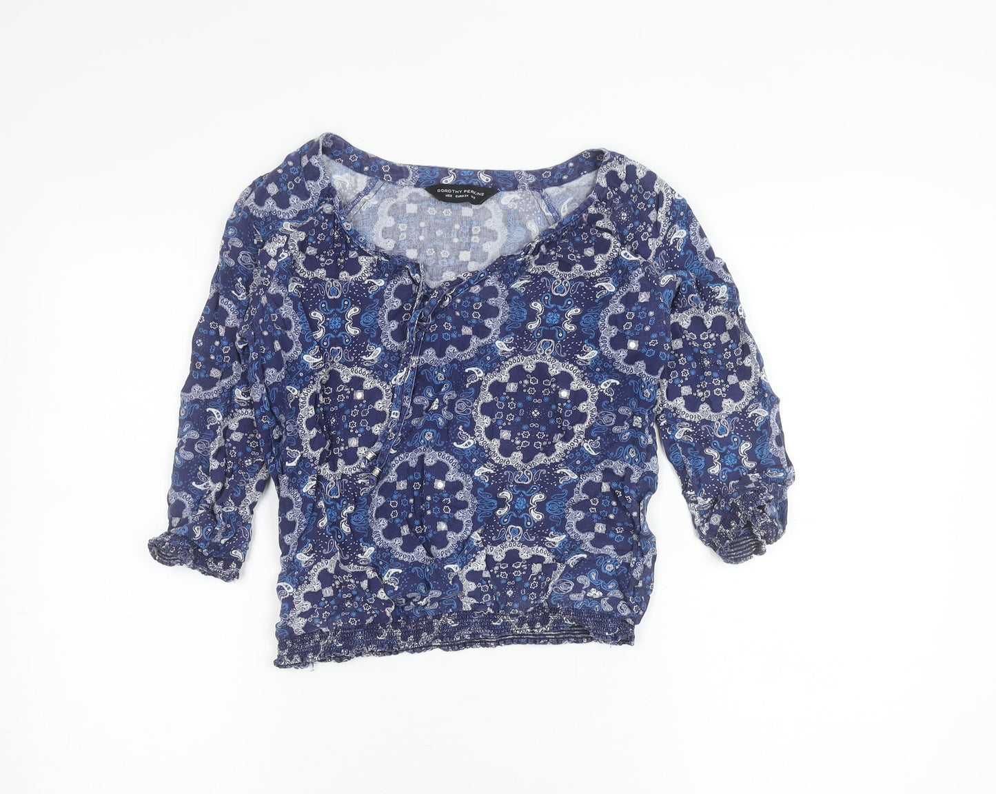 Womens UK Size 6 Dorothy Perkins Blue Tunic Blouse
