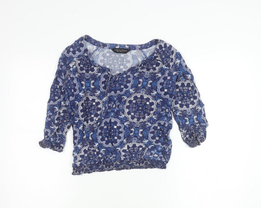 Womens UK Size 6 Dorothy Perkins Blue Tunic Blouse