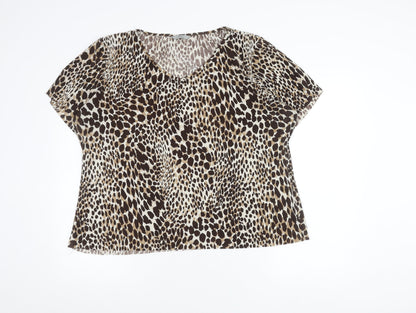 Womens UK Size 20 Marks and Spencer Brown Basic Blouse