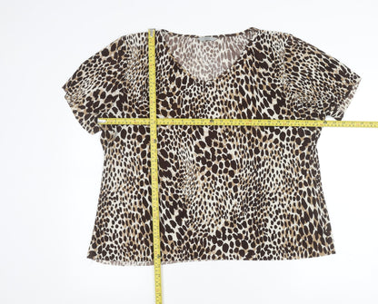 Womens UK Size 20 Marks and Spencer Brown Basic Blouse