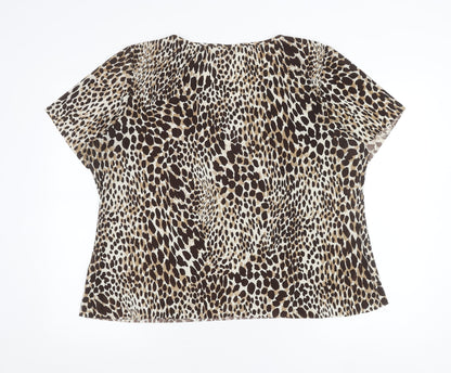 Womens UK Size 20 Marks and Spencer Brown Basic Blouse
