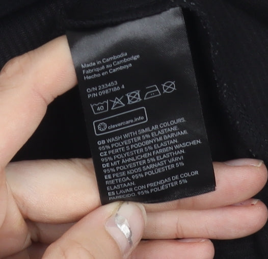 H&M Divided Women’s Black XS Bodycon Mini Dress Long Sleeve Cut Out