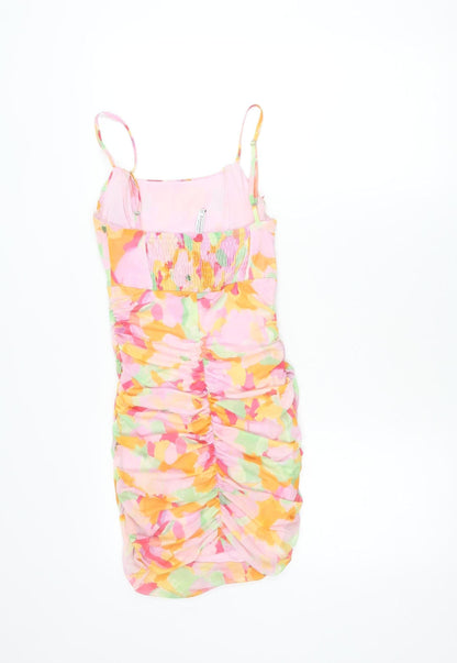 Stradivarius Women’s Multicoloured Floral Bubble Dress Size 8