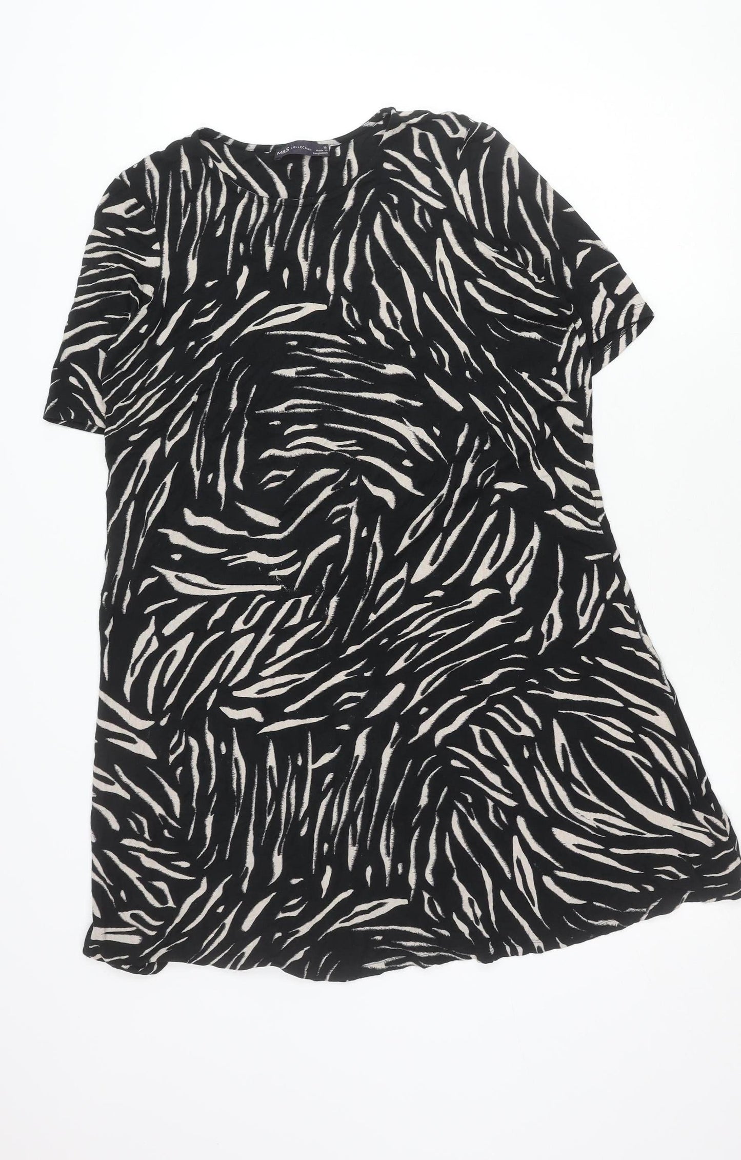 Womens UK Size 16 Marks and Spencer Black Basic T-Shirt