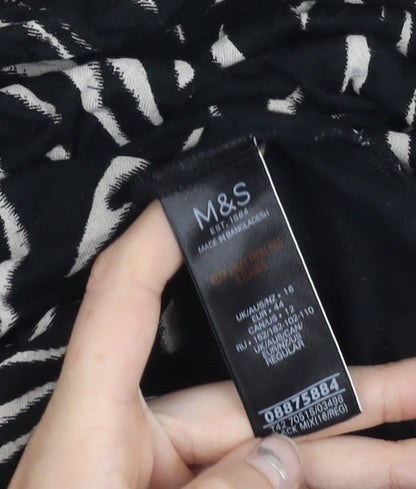 Womens UK Size 16 Marks and Spencer Black Basic T-Shirt