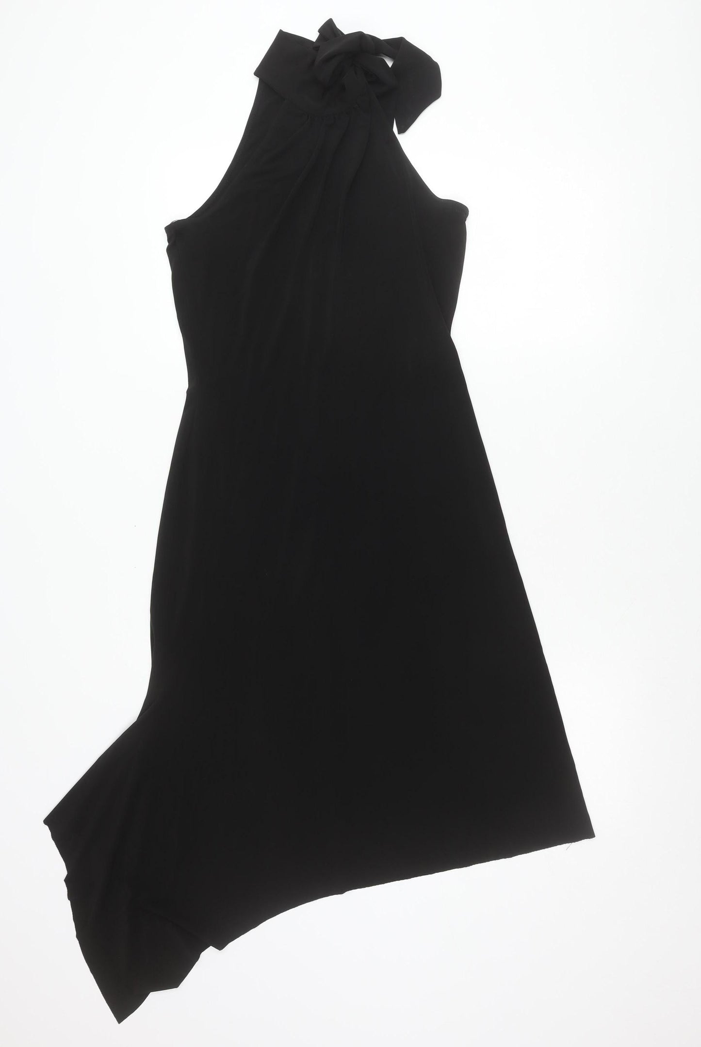 Oasis Womens Black Size 10 Sheath Dress Sleeveless Bow Formal