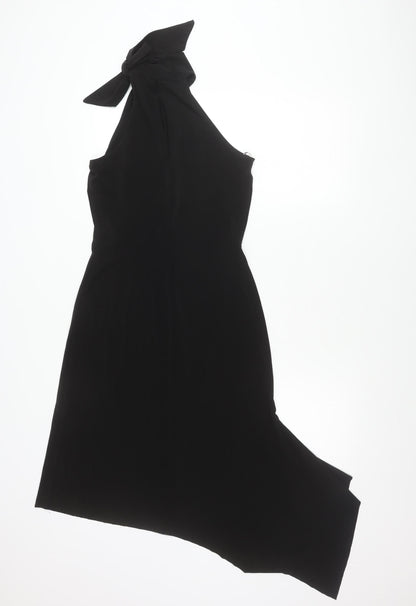 Oasis Womens Black Size 10 Sheath Dress Sleeveless Bow Formal