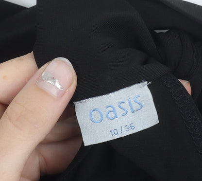 Oasis Womens Black Size 10 Sheath Dress Sleeveless Bow Formal