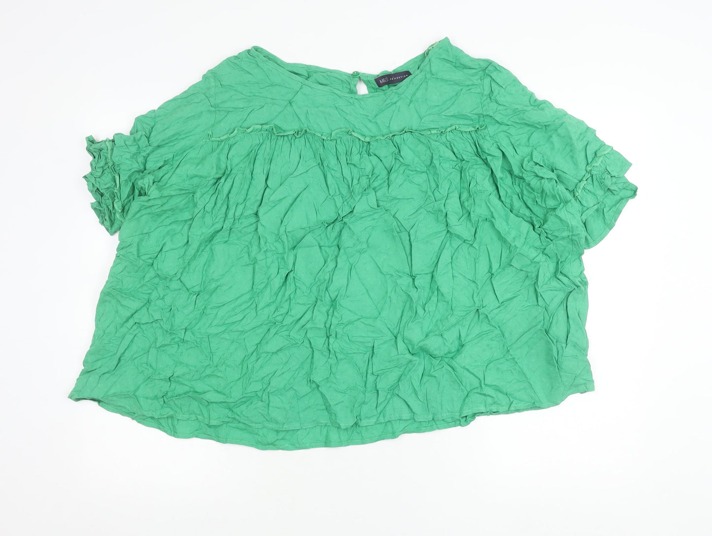 Womens UK Size 20 Marks and Spencer Green Tunic Blouse