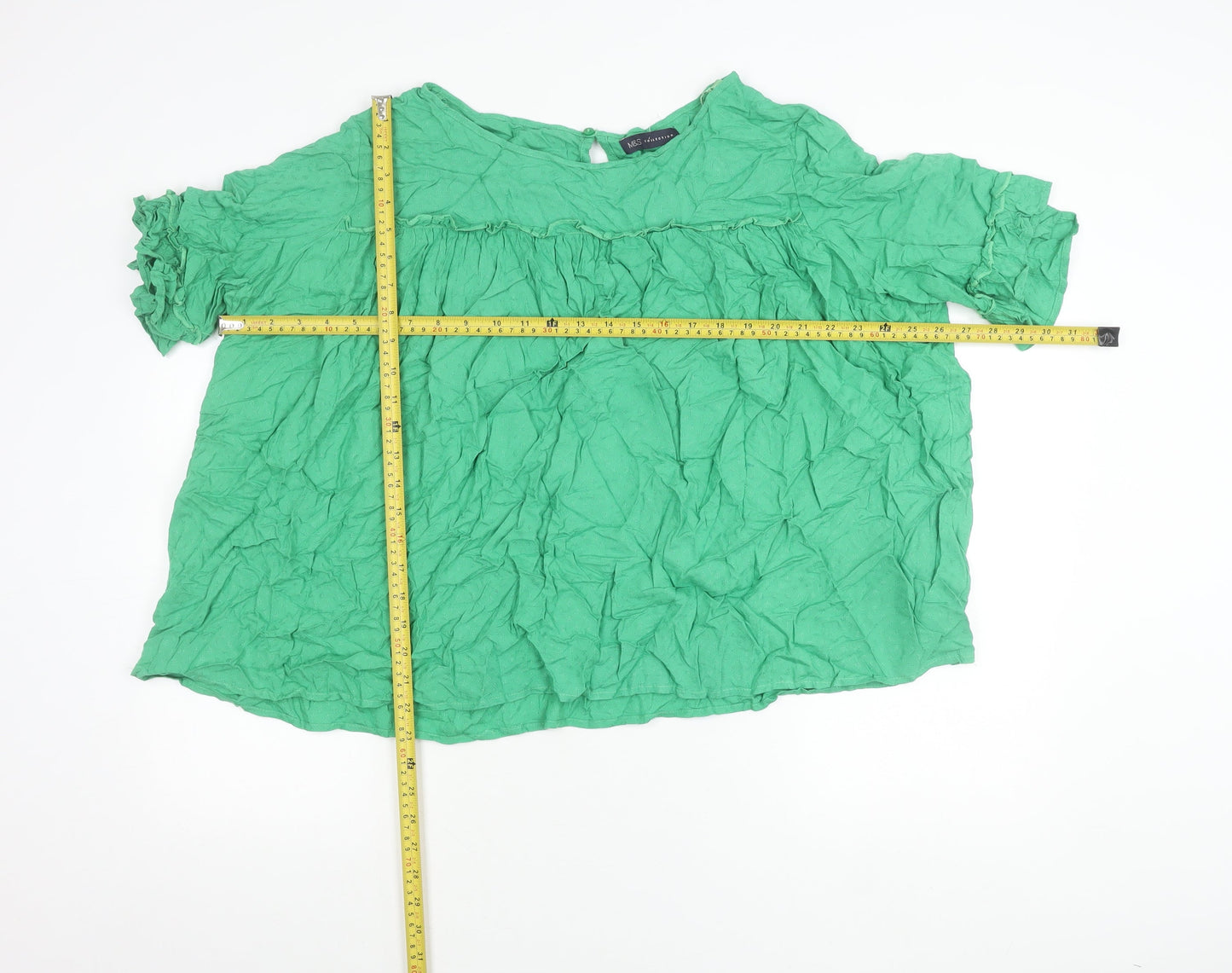 Womens UK Size 20 Marks and Spencer Green Tunic Blouse