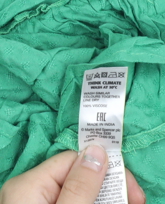 Womens UK Size 20 Marks and Spencer Green Tunic Blouse