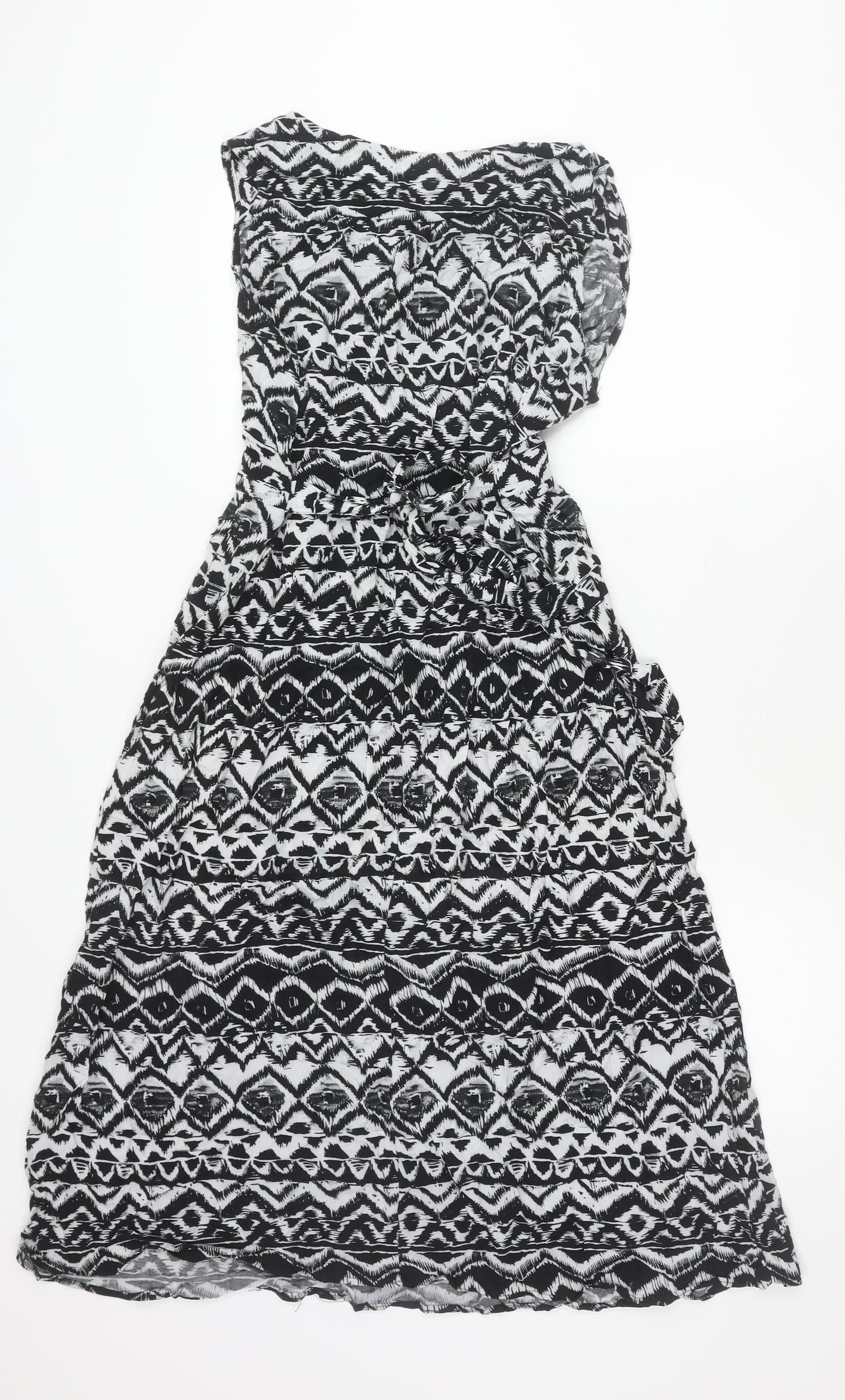 Billie & Blossom Womens Black Aztec Strapless A-Line Dress Size 14