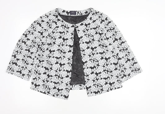 Marks and Spencer Women Black Floral Jacket Size 12 Regular Fit