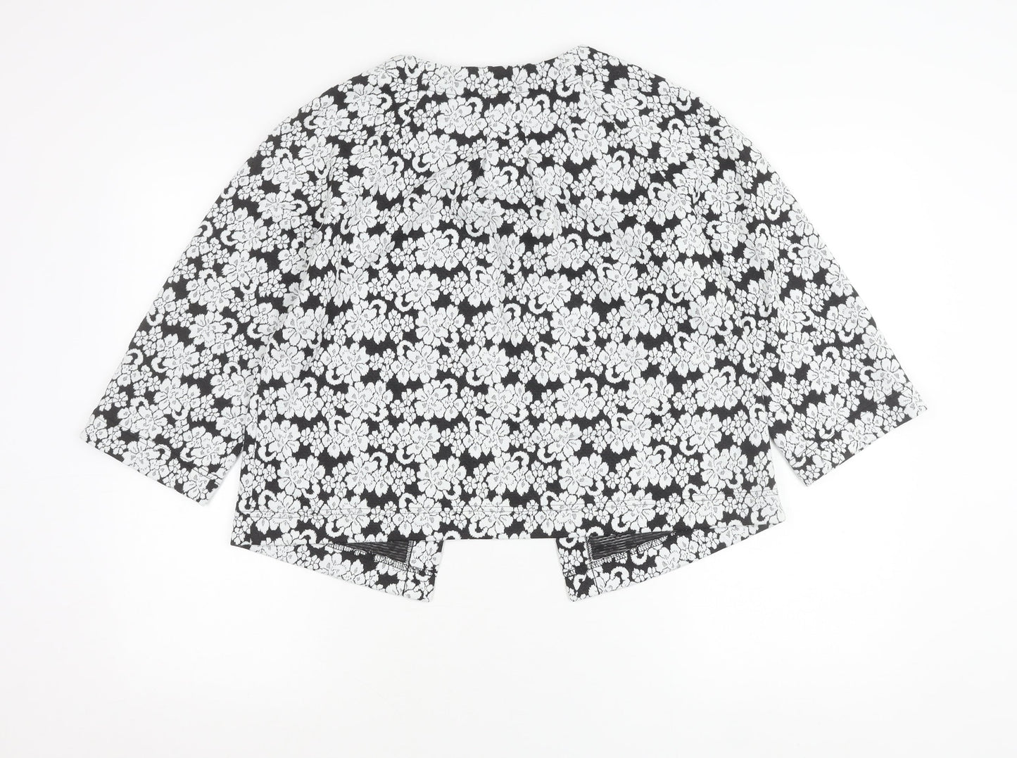 Marks and Spencer Women Black Floral Jacket Size 12 Regular Fit