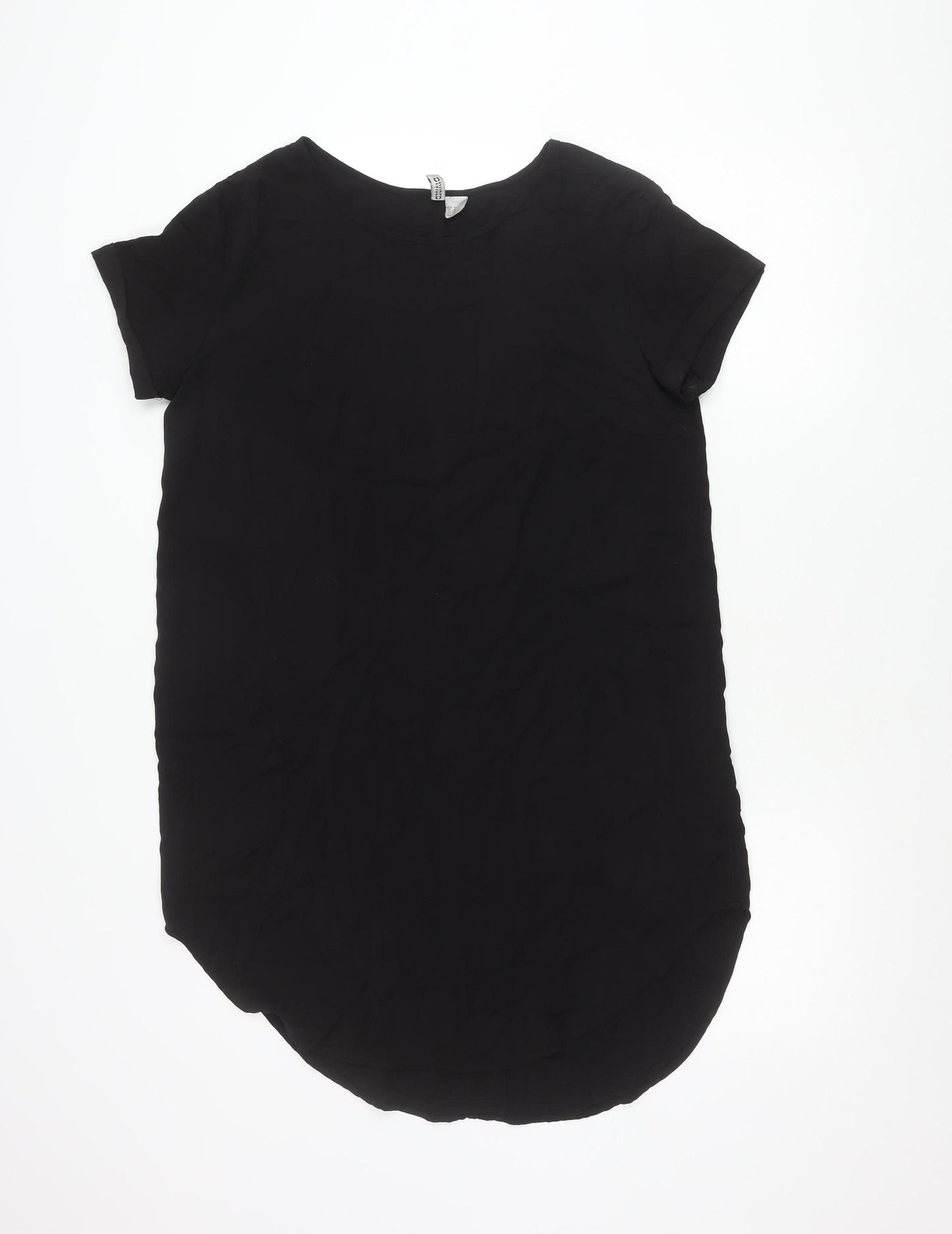 Womens UK Size 12 H&M Divided Black Basic T-Shirt