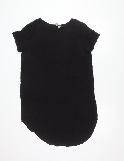 Womens UK Size 12 H&M Divided Black Basic T-Shirt