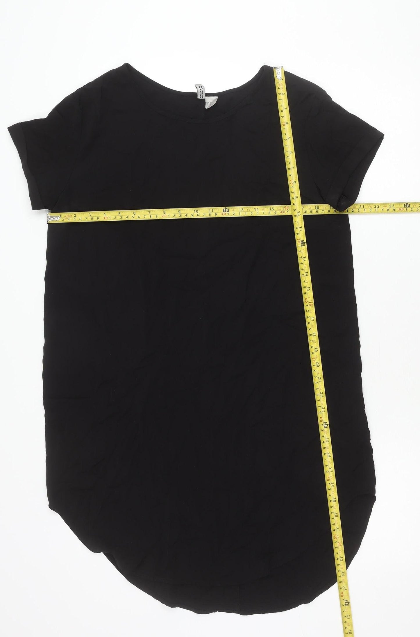 Womens UK Size 12 H&M Divided Black Basic T-Shirt