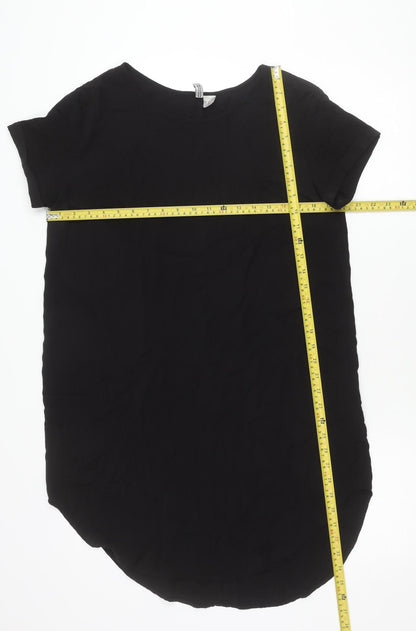 Womens UK Size 12 H&M Divided Black Basic T-Shirt