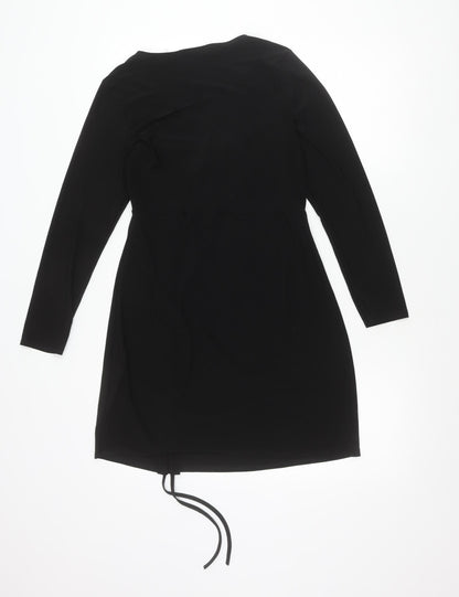 Cameo Rose Women's Black Wrap Dress Size 12 Long Sleeve V-Neck