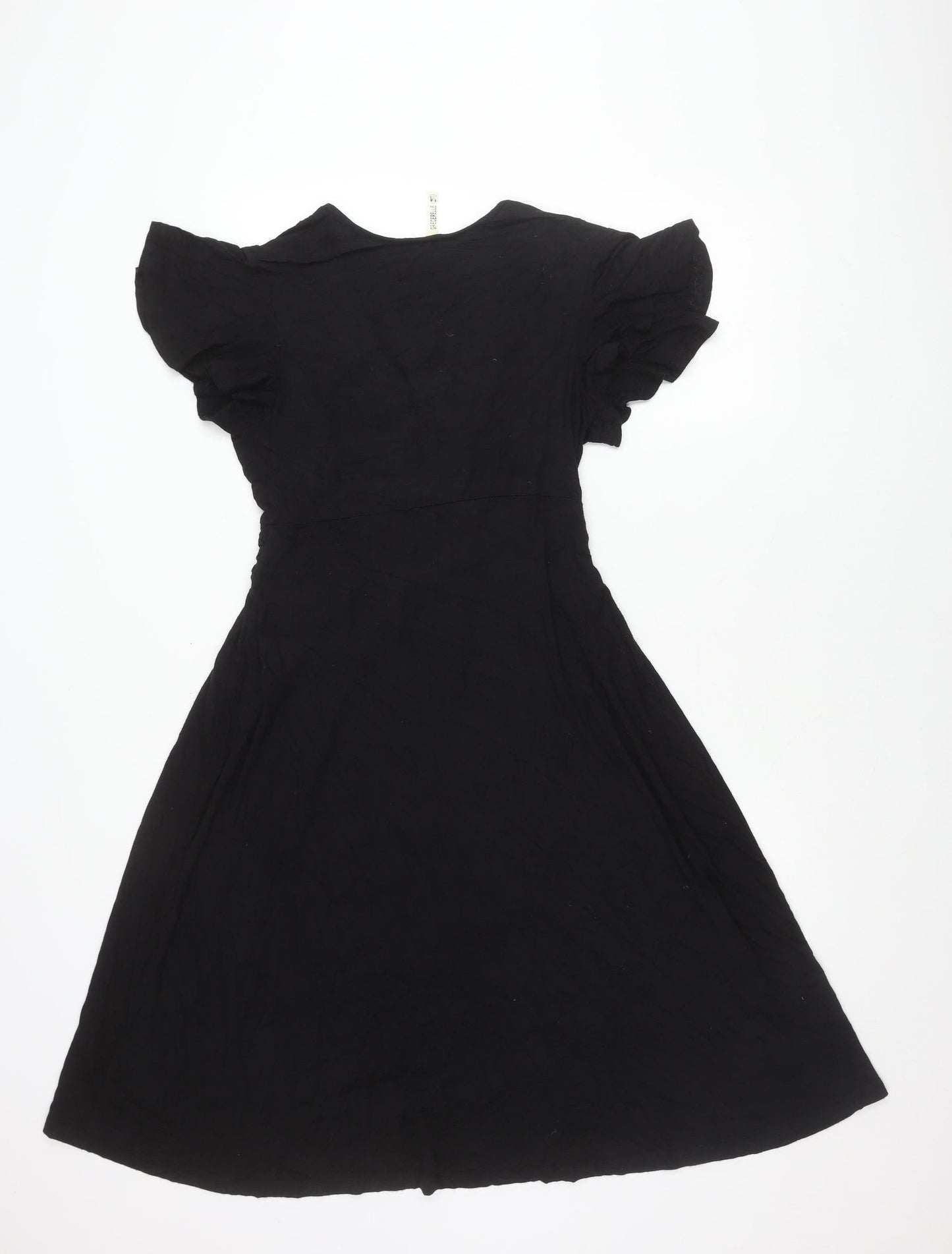 GRECERELLE Women’s Black A-Line Knee Length V-Neck Dress M