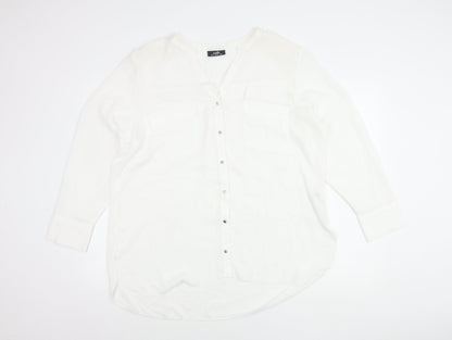 Womens UK Size XL Wallis White Tunic Button-Up