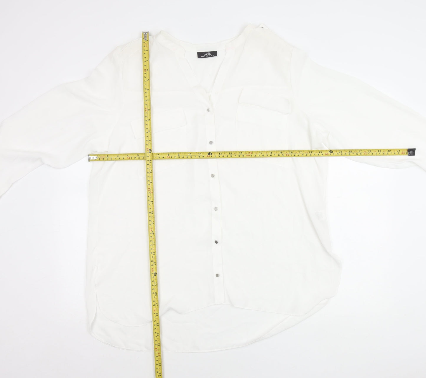 Womens UK Size XL Wallis White Tunic Button-Up