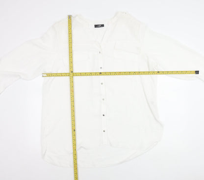 Womens UK Size XL Wallis White Tunic Button-Up