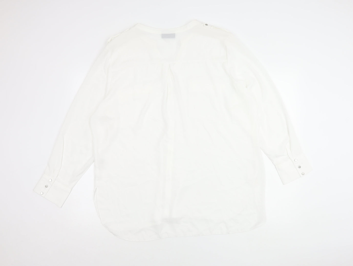 Womens UK Size XL Wallis White Tunic Button-Up