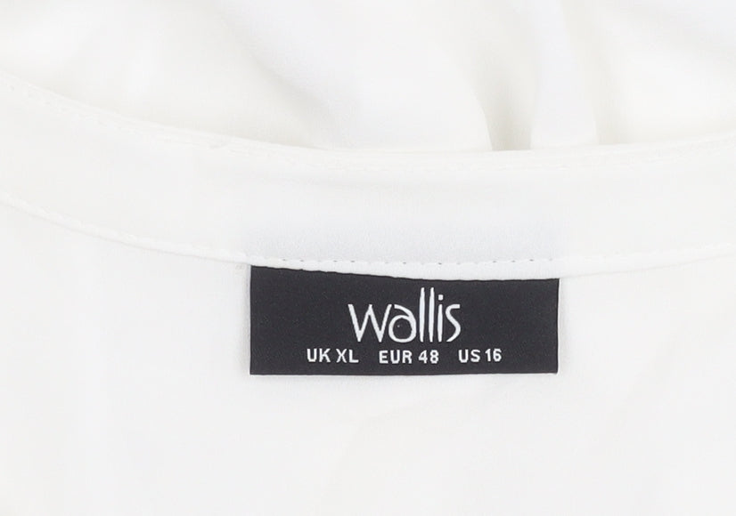 Womens UK Size XL Wallis White Tunic Button-Up