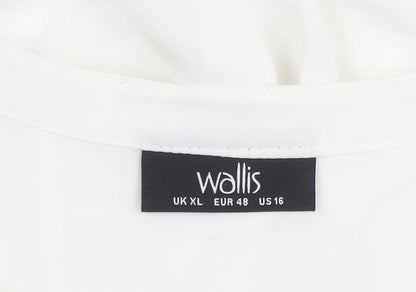 Womens UK Size XL Wallis White Tunic Button-Up