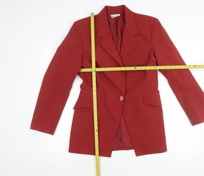 Women’s Red Polyester Lined Blazer Jacket UK 14 Workwear