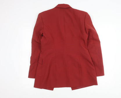 Women’s Red Polyester Lined Blazer Jacket UK 14 Workwear