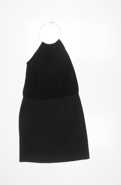 New Look Women's Black Size 14 Halter Bodycon Dress Party Cocktail