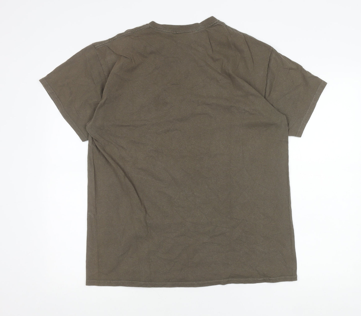 Last Exit To Nowhere Men’s Brown Graphic T-Shirt L Retro Viva Verde