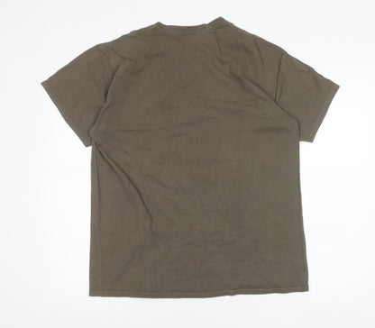 Last Exit To Nowhere Men’s Brown Graphic T-Shirt L Retro Viva Verde