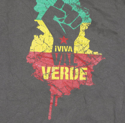 Last Exit To Nowhere Men’s Brown Graphic T-Shirt L Retro Viva Verde