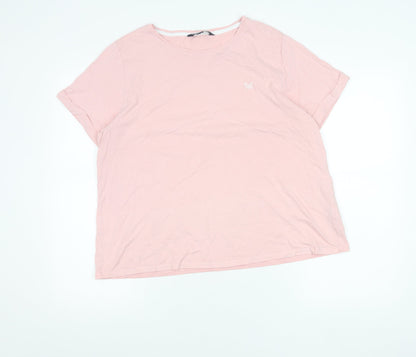 Womens UK Size 18 Crew Clothing Company Pink Basic T-Shirt