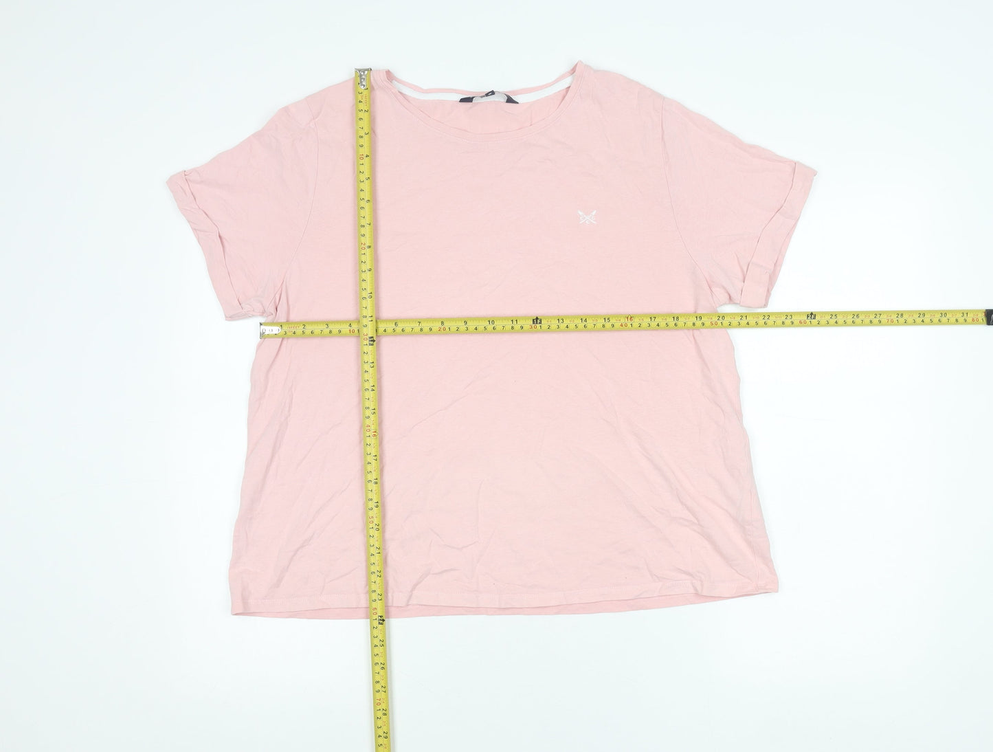 Womens UK Size 18 Crew Clothing Company Pink Basic T-Shirt