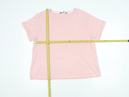 Womens UK Size 18 Crew Clothing Company Pink Basic T-Shirt