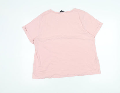 Womens UK Size 18 Crew Clothing Company Pink Basic T-Shirt