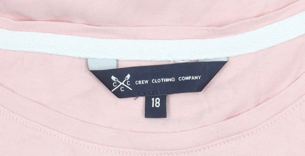 Womens UK Size 18 Crew Clothing Company Pink Basic T-Shirt