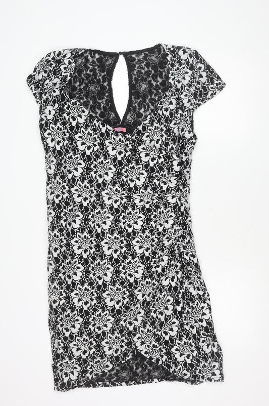 Joe Browns Womens Black Lace Bodycon Dress Size 18 V-Neck Party