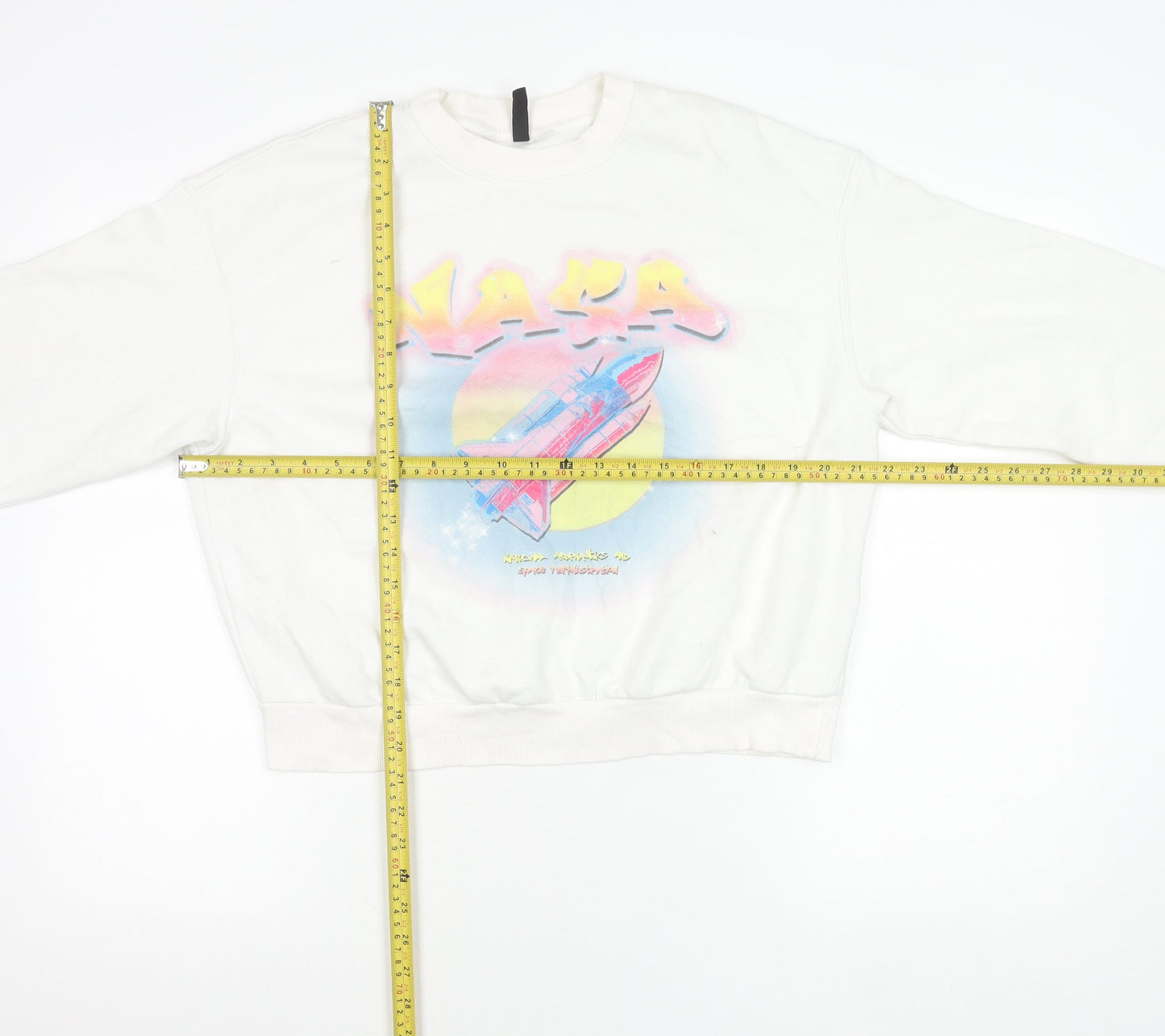 H&M Divided NASA White Graphic Print Sweatshirt Unisex Kids L