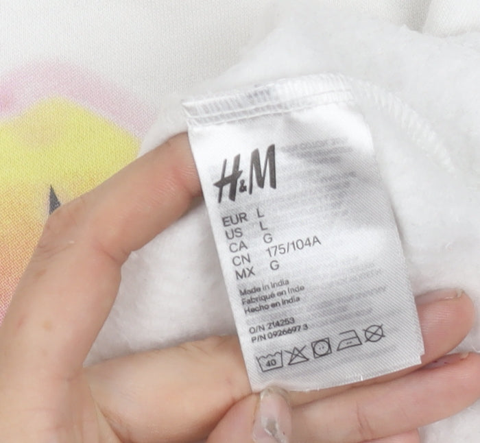 H&M Divided NASA White Graphic Print Sweatshirt Unisex Kids L