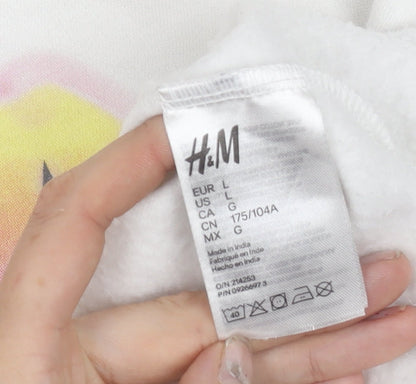H&M Divided NASA White Graphic Print Sweatshirt Unisex Kids L